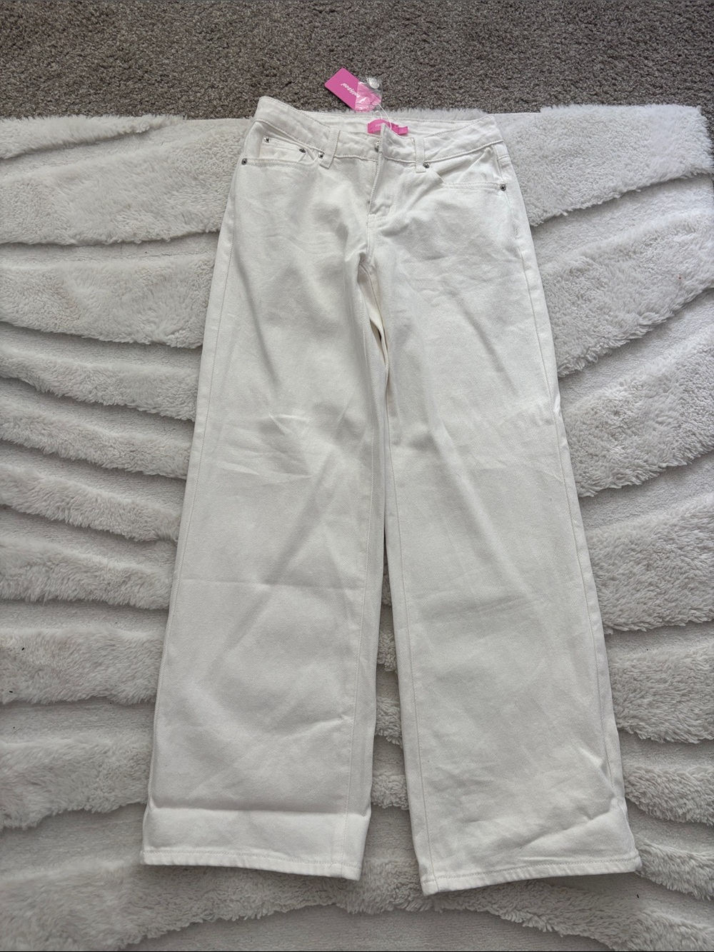Edikted White Wide-Leg Jeans